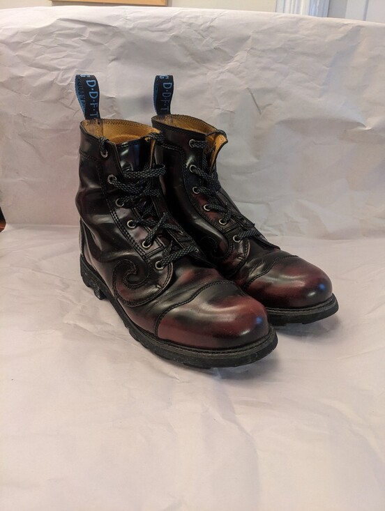 John Fluevog Shoes - John Fluevog 7th Heaven DERBY SWIRL (6 Eye) Boots - Size M9/W11 - $499 Retail